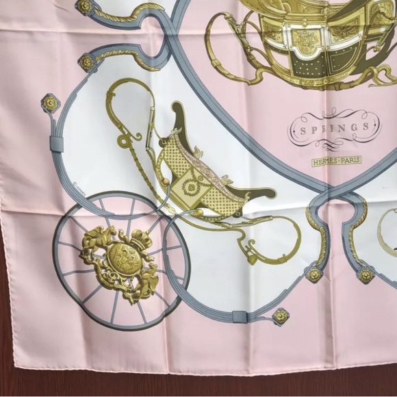 Hermes Pink and Gold Scarf - Picture 6 of 9